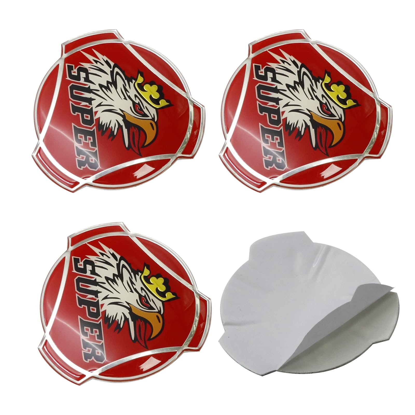 Griffin SUPER aluminiowe naklejki pasują do samochodów ciężarowych Scania kołpaki środkowe kołpaki odznaka emblemat naklejka osłona zewnętrzna akcesoria dekoracyjne (czerwone)