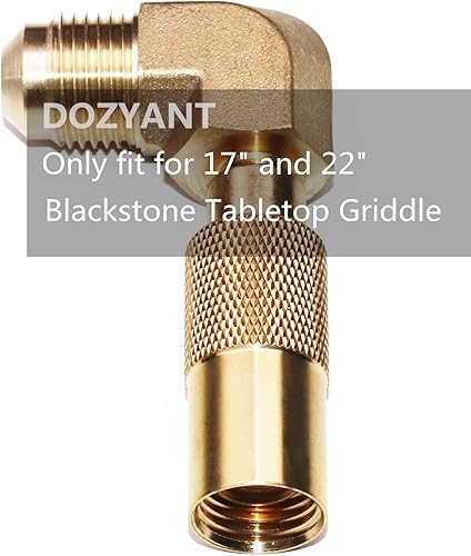 Miniatura 2 de DOZYANT Adaptador de codo de propano con manguera de extensión de propano macho de 38 pulgadas para parrilla de campamento Blackstone de 17 pulgadas