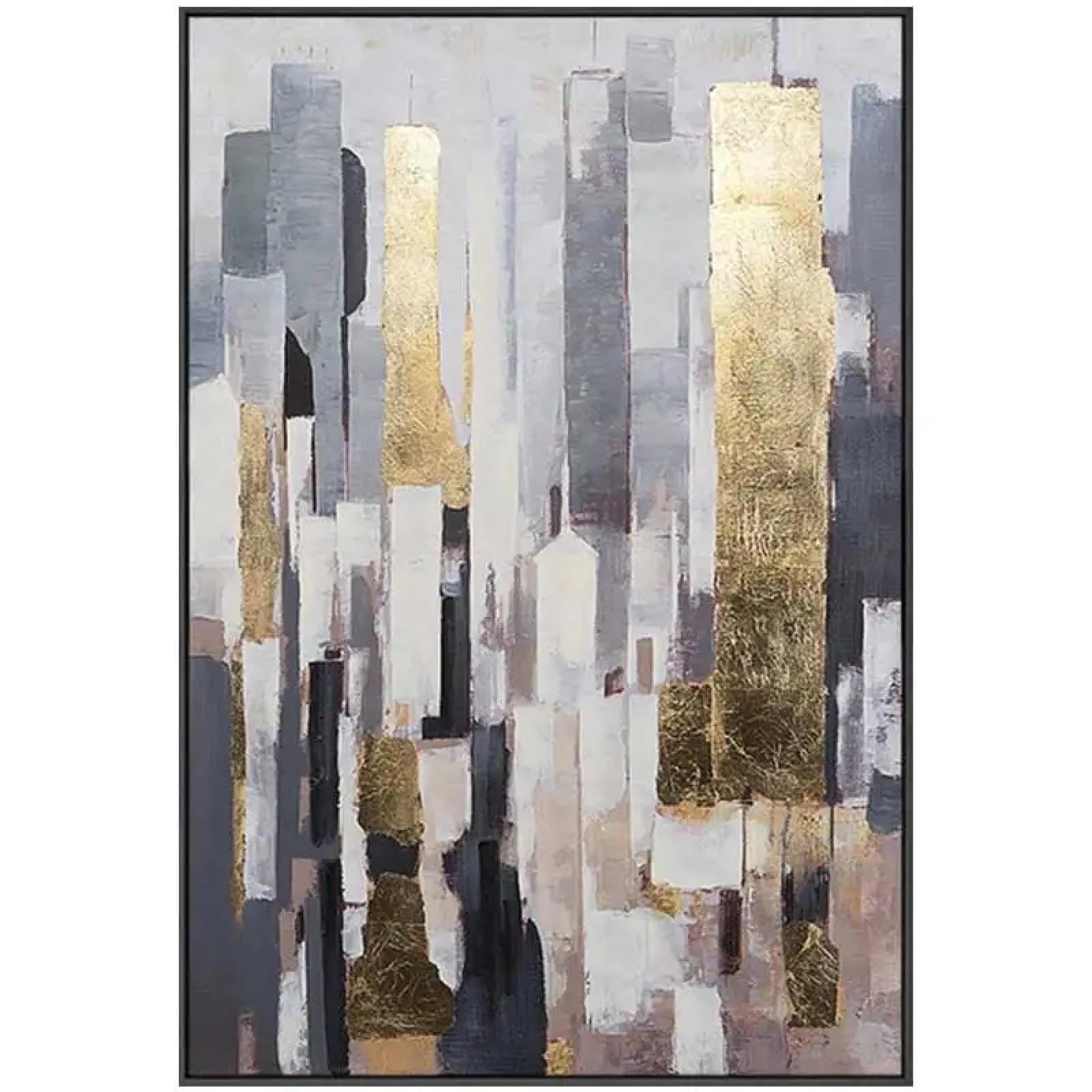 HOLEILUCK Abstrakcyjny nowoczesny obraz dekoracyjny wersja pionowa wejście złote światło luksusowe XXL sztuka ścienna 90 x 120 cm nieoprawiony