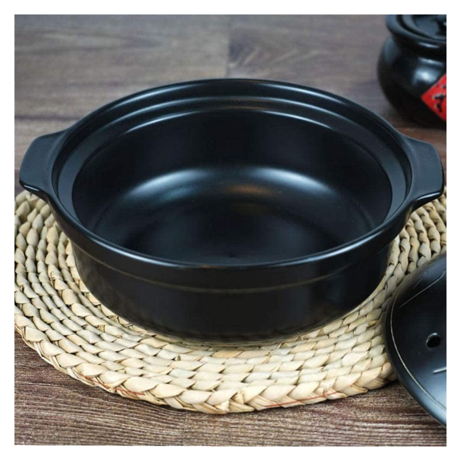 Garnek do zapiekanek, naczynie do zapiekania z pokrywką, garnek do gulaszu z terakoty Gliniany garnek do zapiekania Ceramiczny garnek do zapiekania do gotowania – spalanie w wysokiej temperaturze, prz