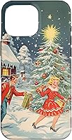 Vista 19 de iPhone 16 Vintage 1950s Nostalgia Christmas Snowflakes Christmas Tree Case