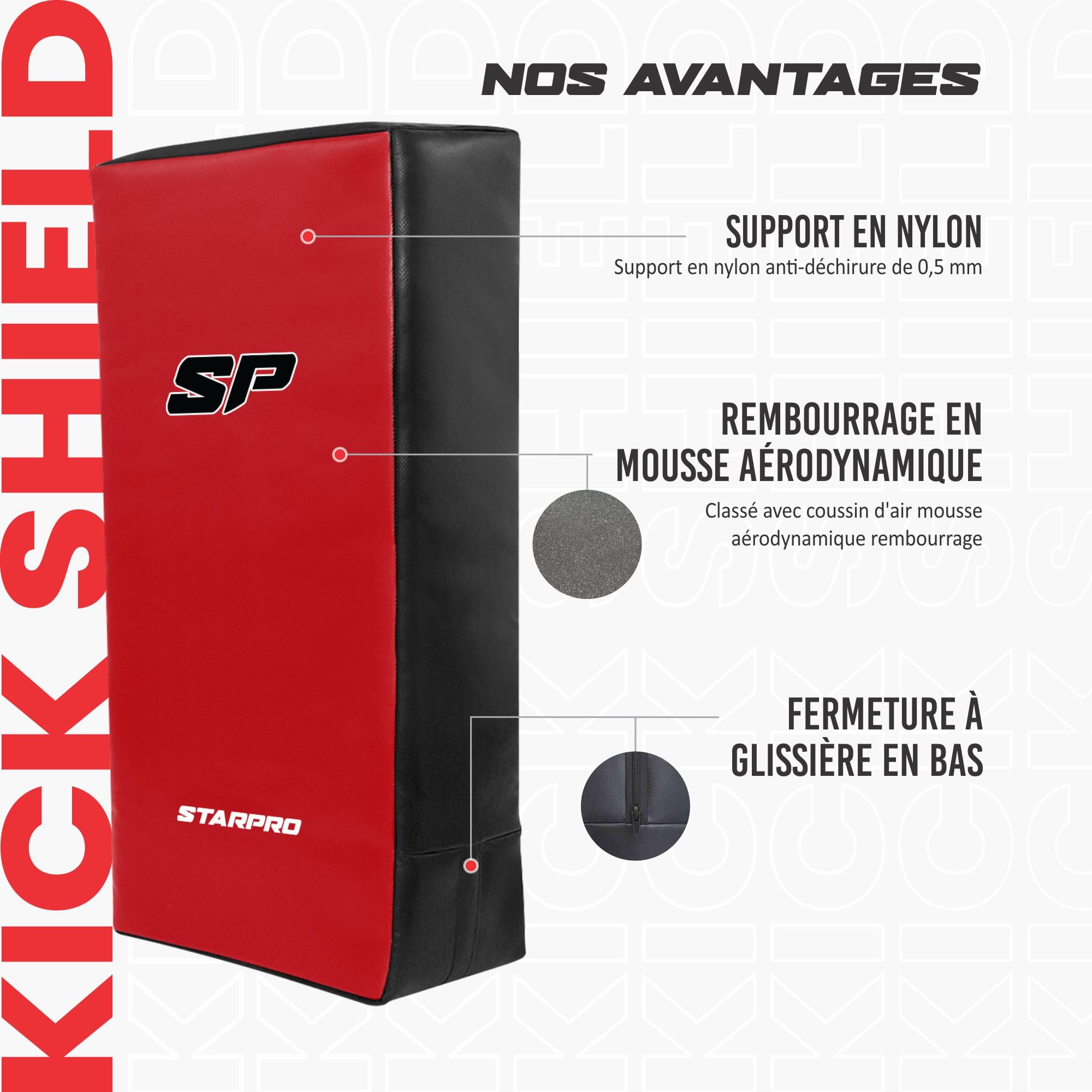 Starpro Bouclier de Frappe & Patte d'ours Boxe en Cuir Synthétique Triple Vinyle High-Tech pour L'Entraînement et Le Combat en MMA Combat Muay Thaï Karaté Arts Martiaux Kickboxing