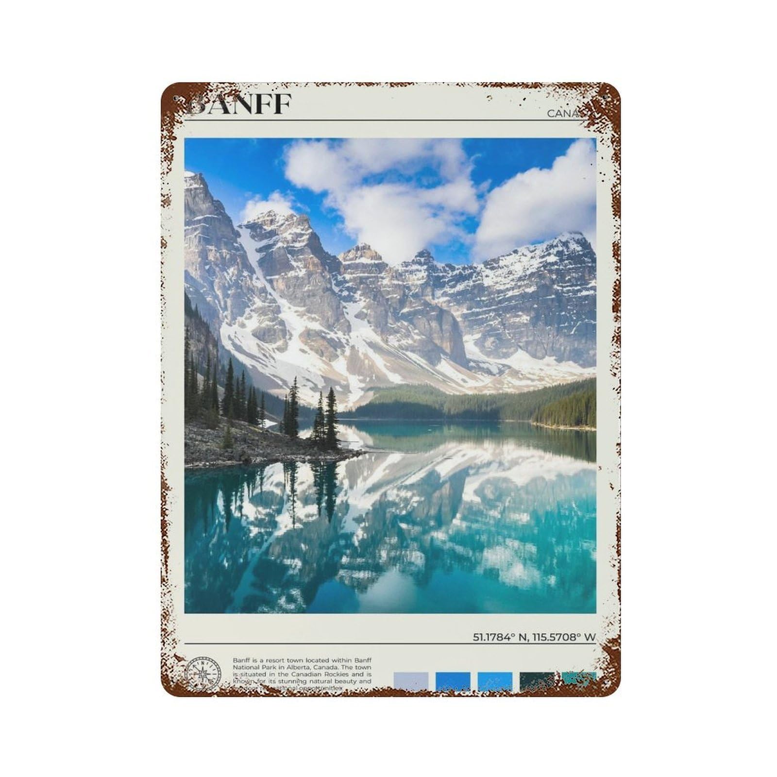 xiaoxiaoshen Real Photo Banff Decor Canada Wall Decor Art Metal Tin Poster Modern Home Decor Art Home Bar Shop Decorations Vintage Sign 40x30cm
