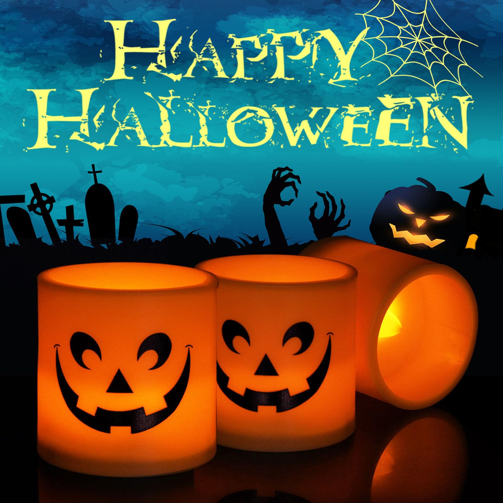 6 Bougies LED Halloween - Flamme Vacillante Réaliste - Décorations Intérieur/extérieur - Sécurité Sans Feu - Pour Table Ou Jardin