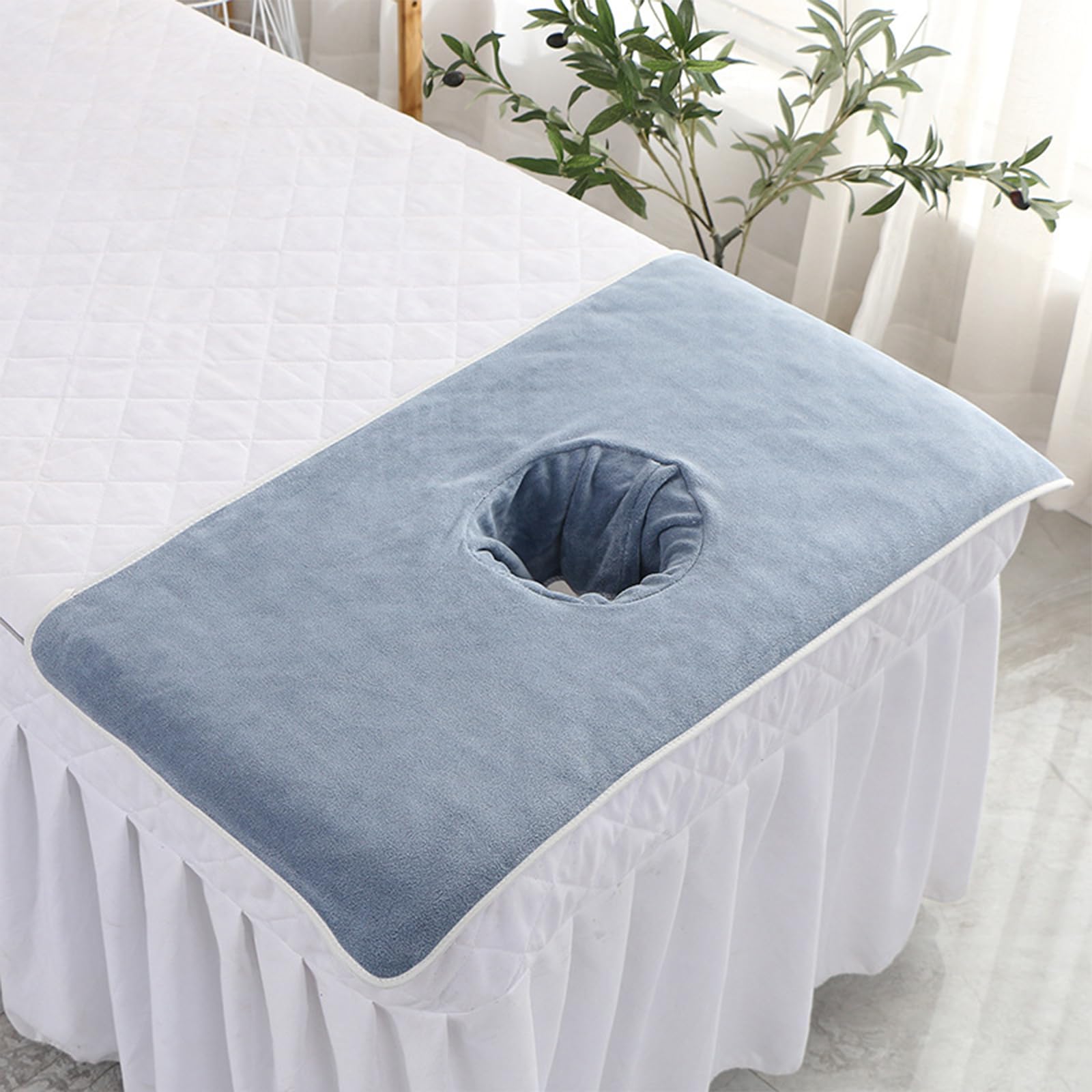 Lot de 3 housses de table de massage avec trou pour le visage, douces et respirantes pour table de massage pour lit de beauté universel, tables de massage, spa, salon de beauté et de visage