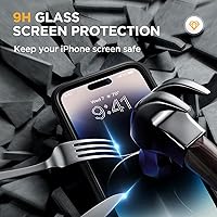 Vista 62 de Miracase - Funda magnética para iPhone 13 Pro Max de 6.7 pulgadas (compatible con MagSafe), transparente, completo, protector de pantalla de vidrio