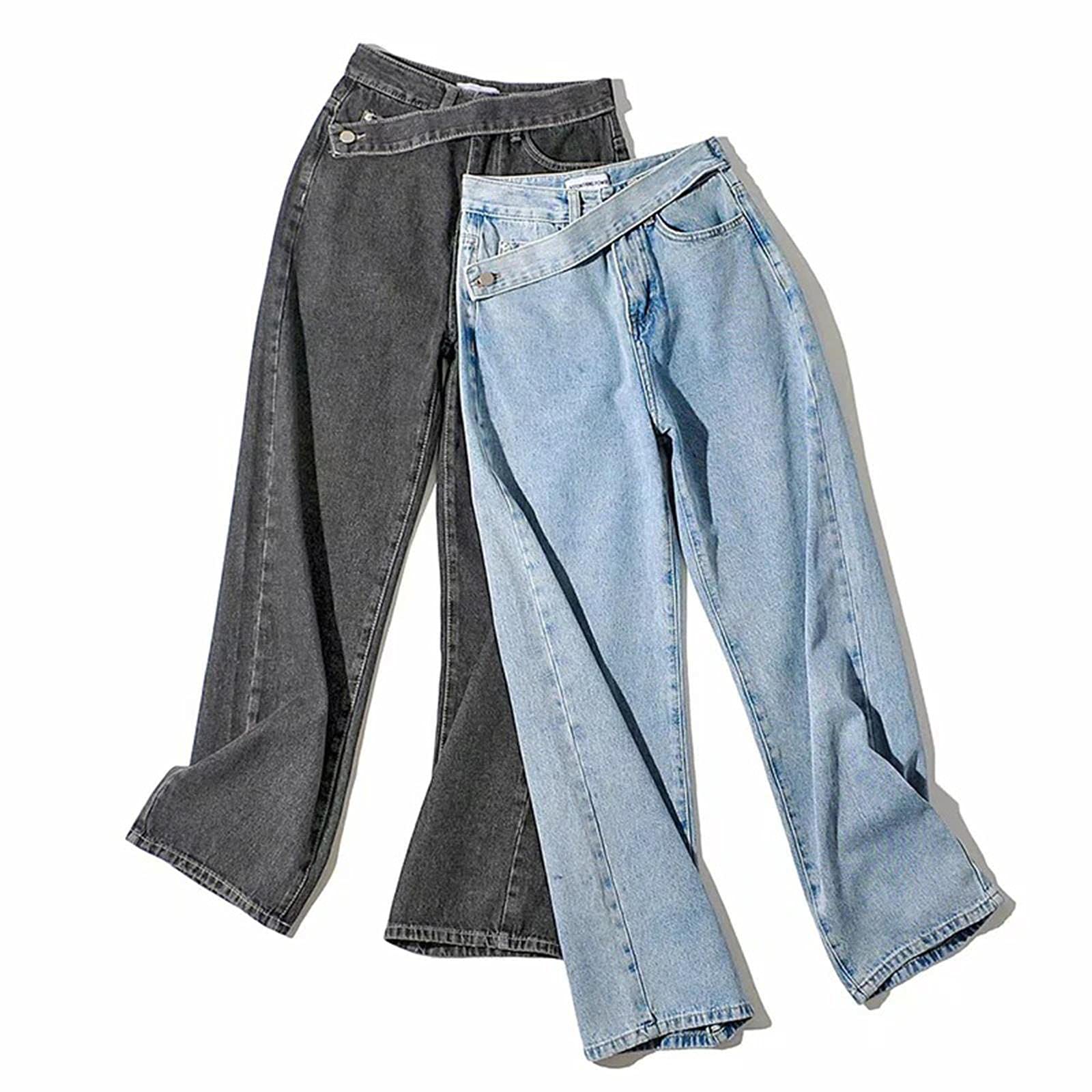 UKKO Jeans da Donna Pantaloni A Gamba da Donna Mamma Black Blue Jeans Blue Jeans Pantaloni Donna in Vita Alta