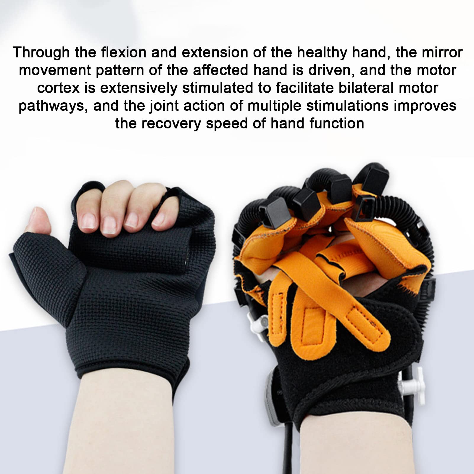 Guantes de Robot de Rehabilitación Férula de Mano Férula Guantes de Asistencia Equipo de Entrenamiento Hemiplejia Entrenador de Rehabilitación de Dedos Minimizar la Espasticidad,S-Left Hand