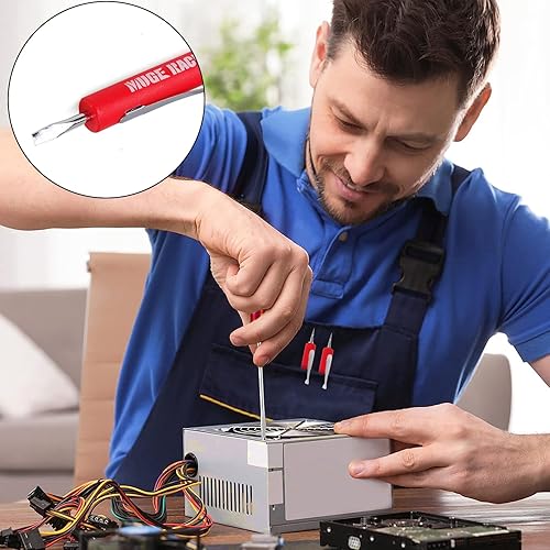 Miniatura 7 de MUGE Racing Destornillador de bolsillo de doble extremo y juego ranurado mecánico magnético con clip, mini destornilladores de bolsillo para