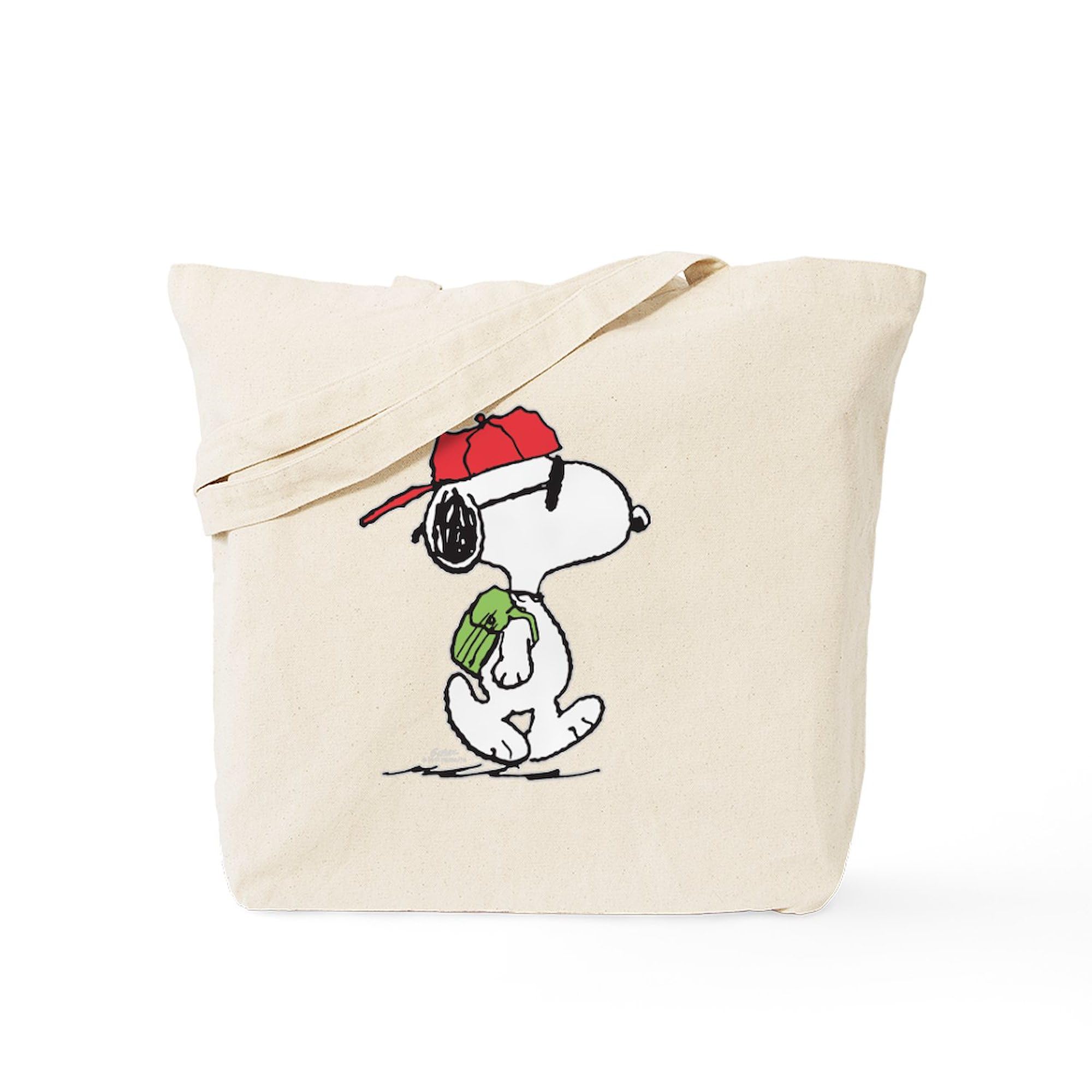 CafePress SNOOPY Joe Cool Natural Canvas Tote Bag, Reusable Shopping Bag