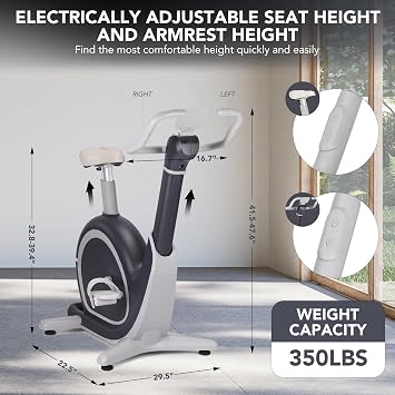 Exercise Bike,Smart Fitness Bike with 36 Levels Magnetic Resistance & 350LBS Weight Capacity,Personalized Training,LED Display & Comfortable Seat Cushion,Smart APP,for Home Gym