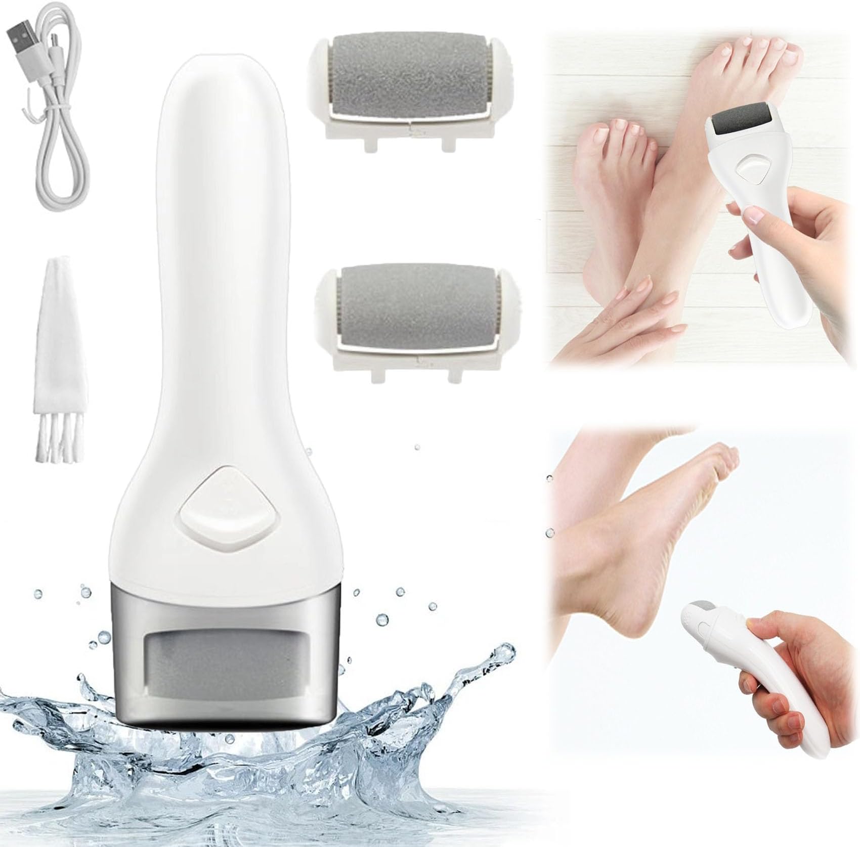 Protouch Callus Remover,Rechargeable Portable Callus Remover Kit,Electric Home Pedicure Device for Smooth Feet,Electric Home Pedicure Device for Smooth Feet (white)