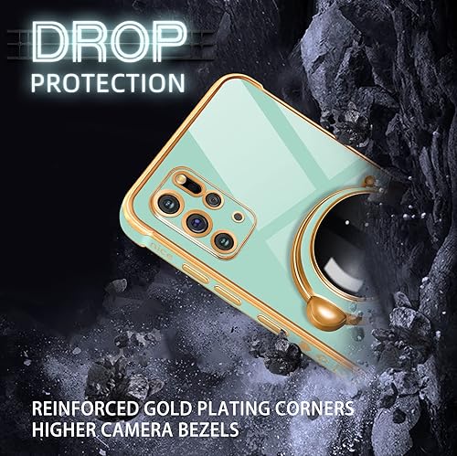 Miniatura 6 de Buleens Funda para Galaxy S20 Plus, diseño de corazón 6D chapado en oro de astronauta oculto para Samsung Galaxy S20 Plus Case 6.7 pulgadas verde