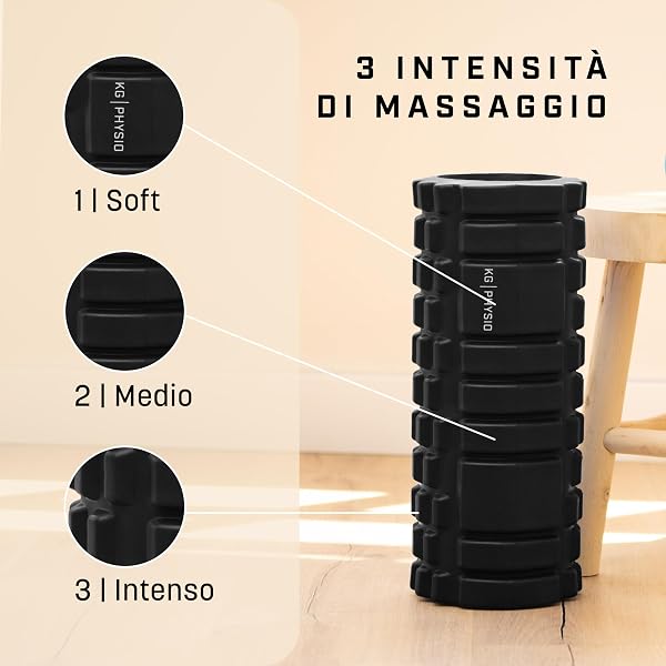 KG Physio Foam Roller - Rullo massaggio muscolare per gambe, schiena e braccia - ultraleggero essenziale per rilasciare le tensioni - pilates 33x12cm - 4