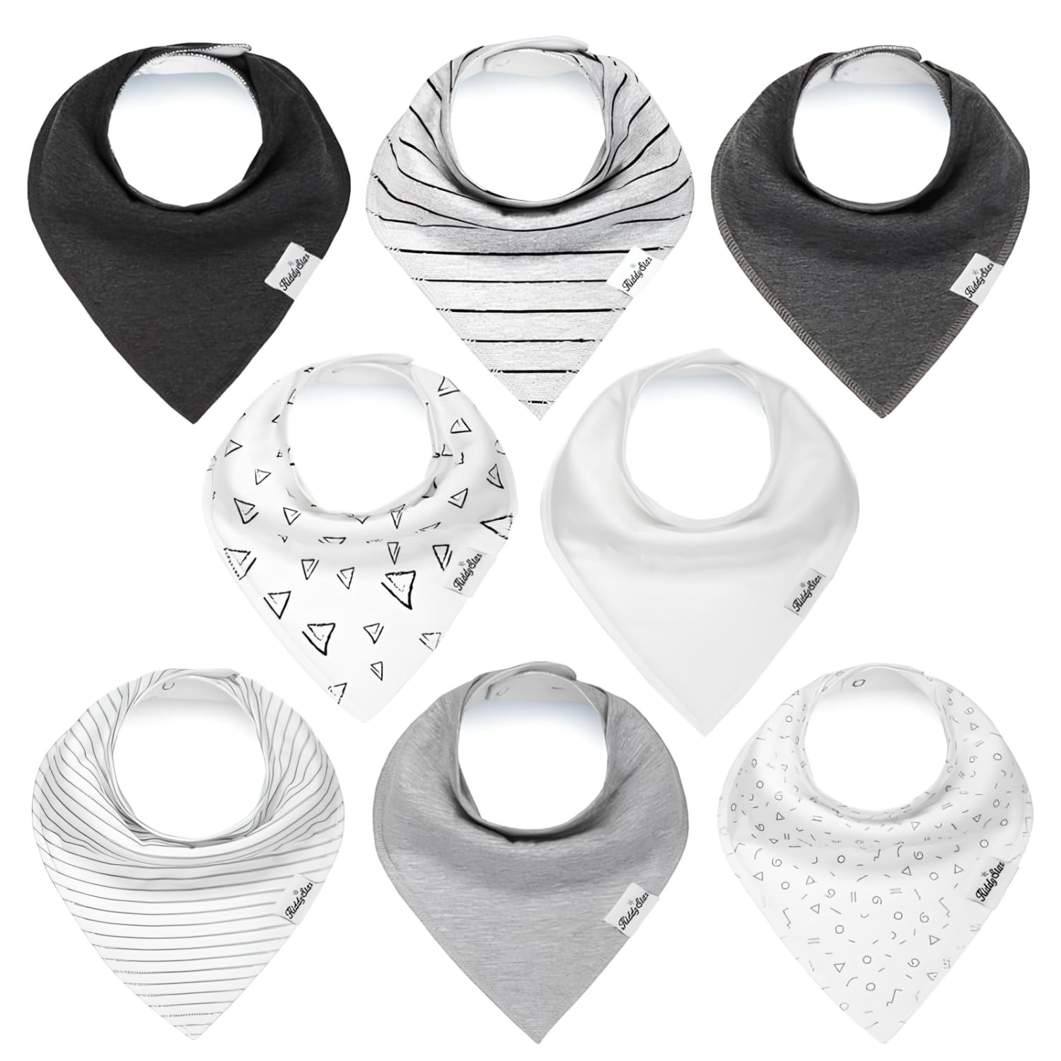 KiddyStar Double Layer Bandana Bibs - Thick, Multi Snaps, Organic Cotton - Soft & Absorbent - For Drooling, Teething, Feeding