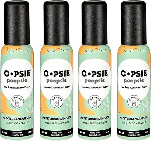 Miniatura 10 de Oopsie Poopsie Spray Pre Poop – Paquete de 4 aerosoles naturales para inodoros para baños, atrapa olores y elimina la vergüenza, 2 onzas