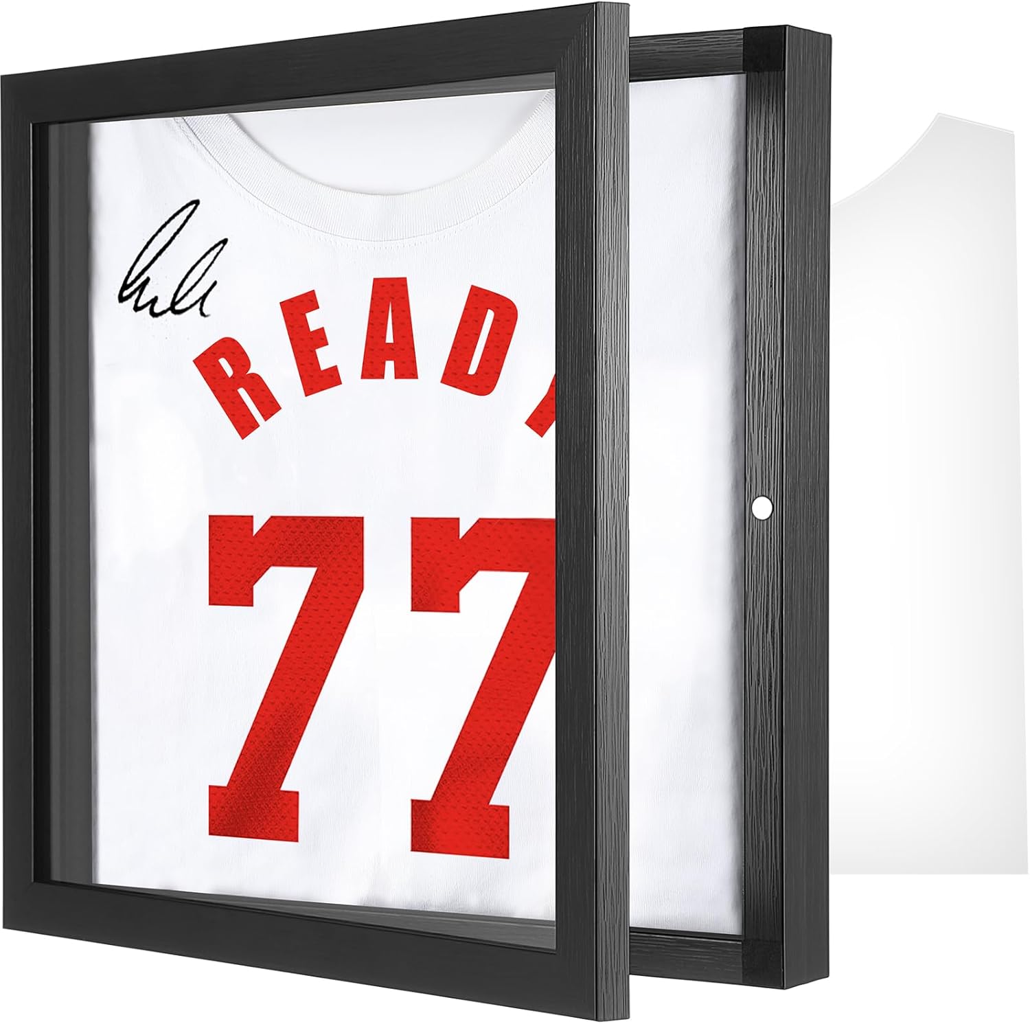 1 Pack T Shirt Display Frame, Black Imitation Wood T Shirt Frame with 98% UV Protection Acrylic, 1" Depth of Usable Space Shadow Box, Display Case for Shirts, Jerseys, Memorabilia (13'' X 13'') 1 13'' x 13''