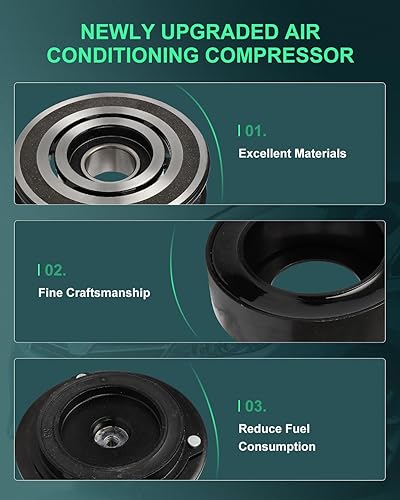 Miniatura 43 de SCITOO Compresor de CA para Acura TSX 2.4L 2004 2005 2006 2007 2008, CO 10849T Compresor de aire acondicionado con embrague 38810RBBA01 10360661