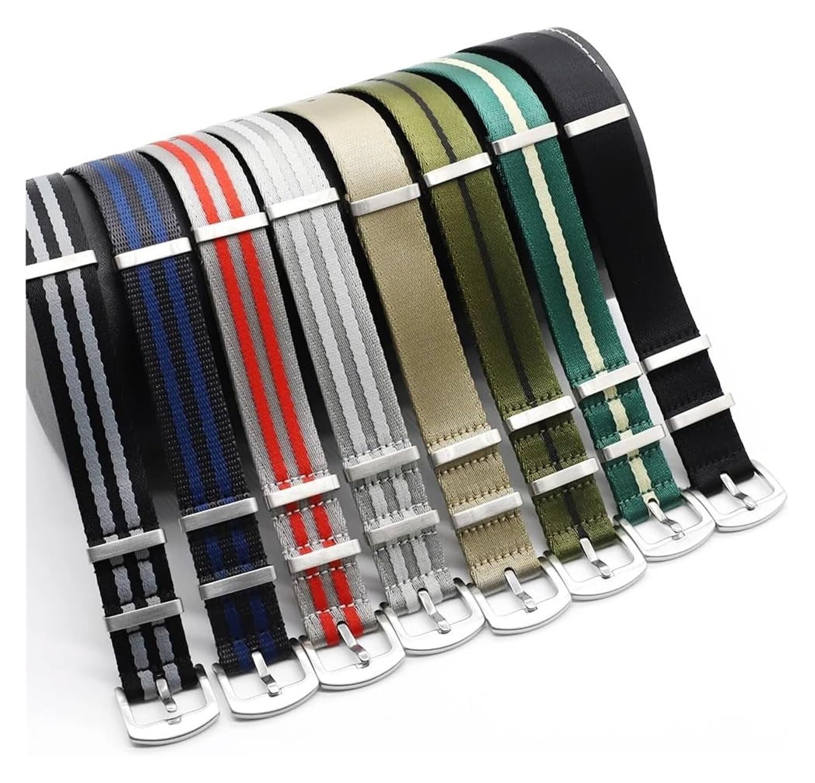 Bracelets élastiques en nylon tressé à boucle régl Bracelet de montre en Nylon 20mm 22mm, ceinture de sécurité, bracelet à dégagement rapide for remplacement de montre, bracelet de montre en nylon