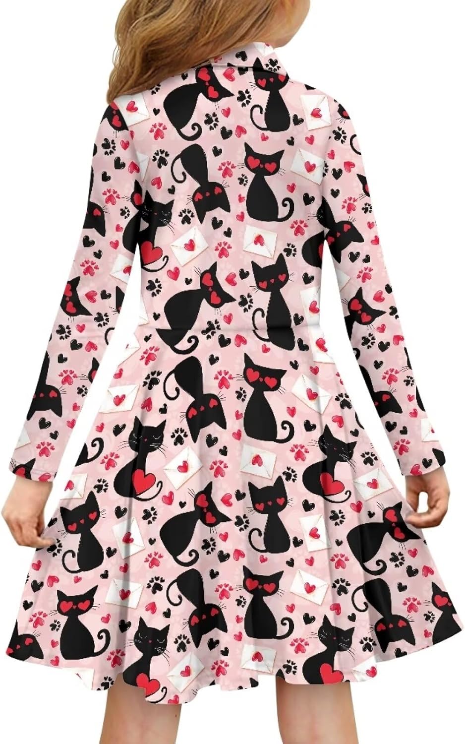 Dress for Girls 3-16Y Long Sleeve Dresses Midi Dress School Uniform