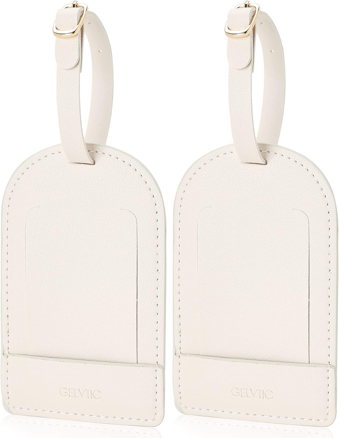 Faux Leather Luggage Tags for Suitcase Tag Set Privacy Protection with Identifie Name Lable ID Card Baggage tag for Men Women Travel Accessories, 2/4 Pack (LT06-White)