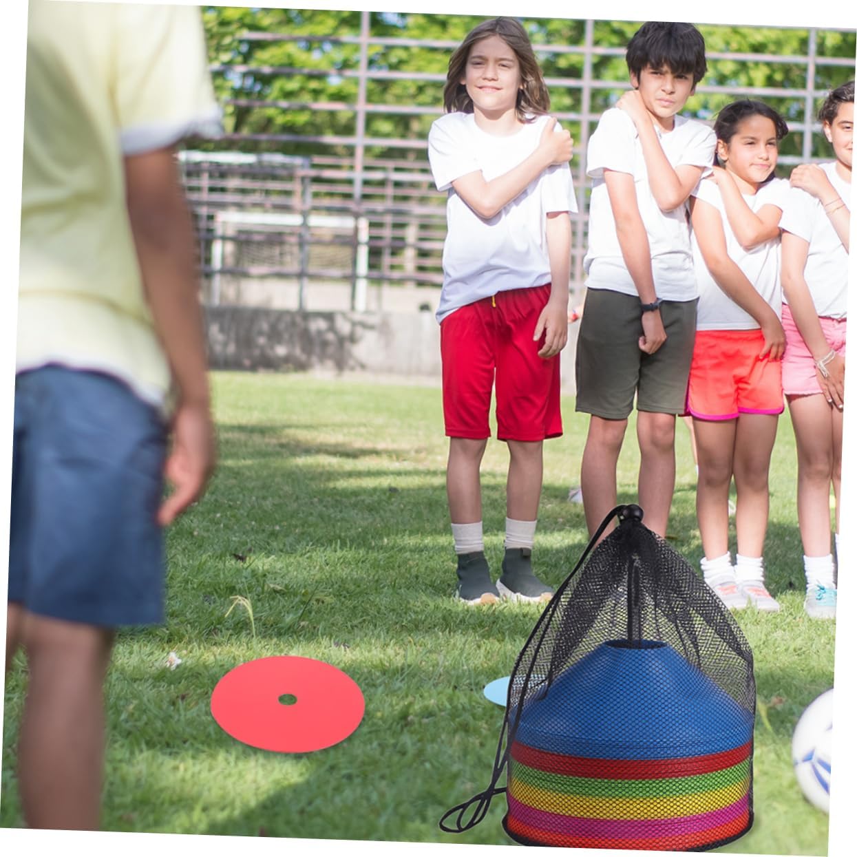 POPETPOP 32pcs Cone Drawstring Bag Mesh Storage Holder Yoga Mat Bag for Sports Camping Travel Lightweight Practical