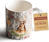 Vista 83 de Maison d' Hermine Taza de café con asas, tazas de porcelana fina de hueso, paquete de una taza de té para bebidas calientes, capuchino latte