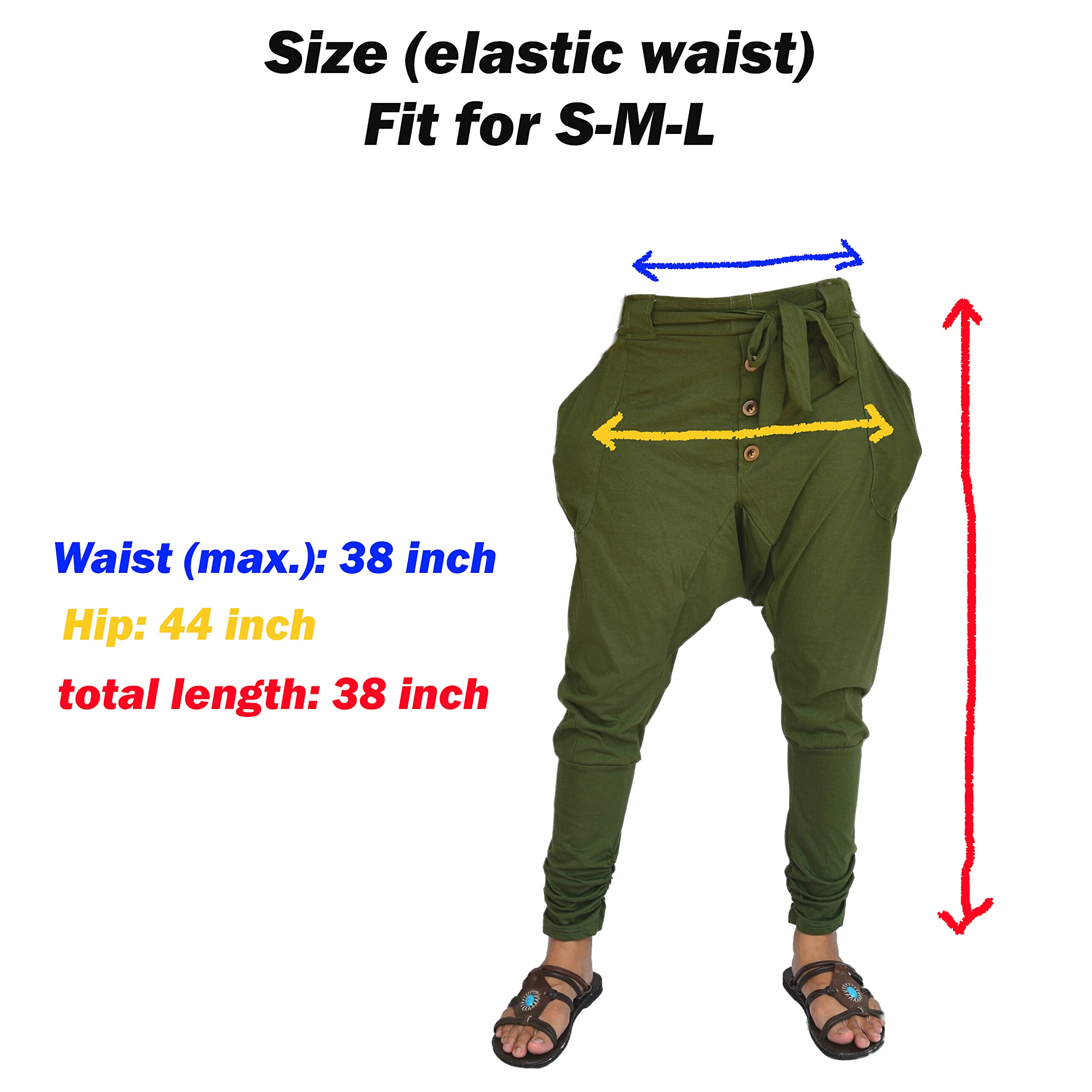 Sakoonee Harem Pants Casual Baggy Yoga Trousers for Women and Men 2 Pockets