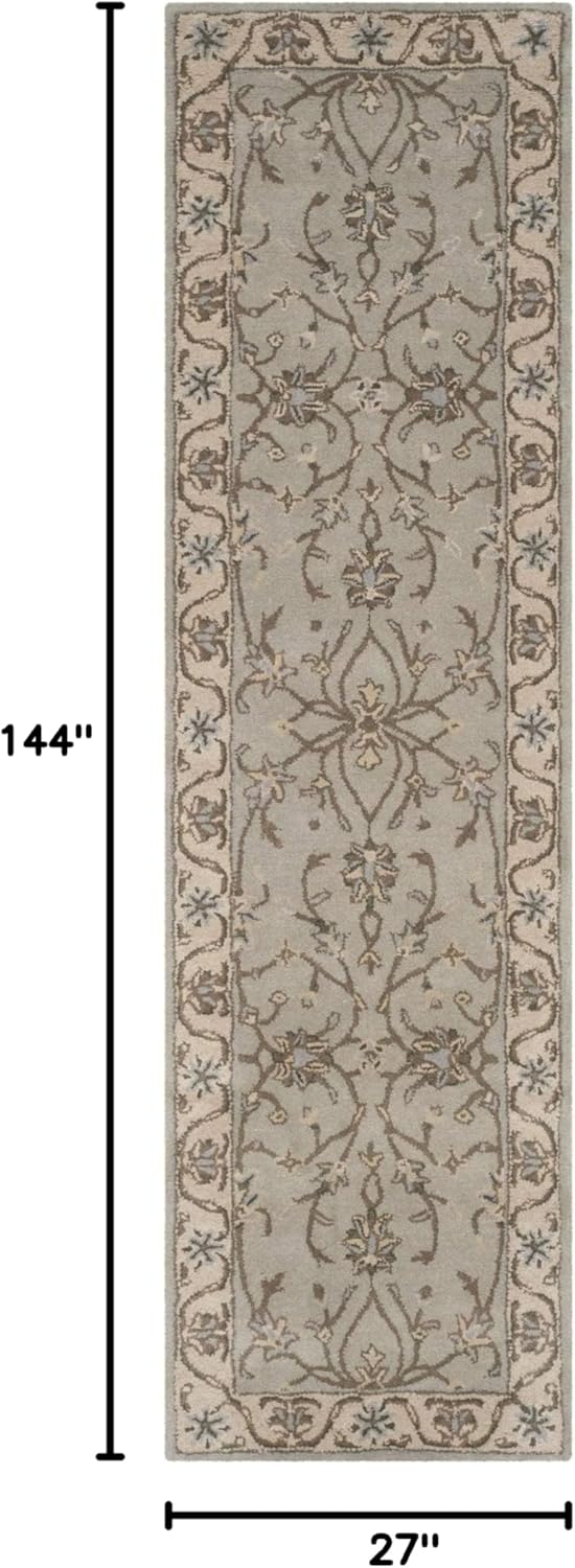 SAFAVIEH Heritage Collection Runner Rug - 2'3" x 12', Beige & Grey, Handmade Traditional Oriental Wool, Ideal for High Traffic Areas in Living Room, Bedroom (HG862A)
