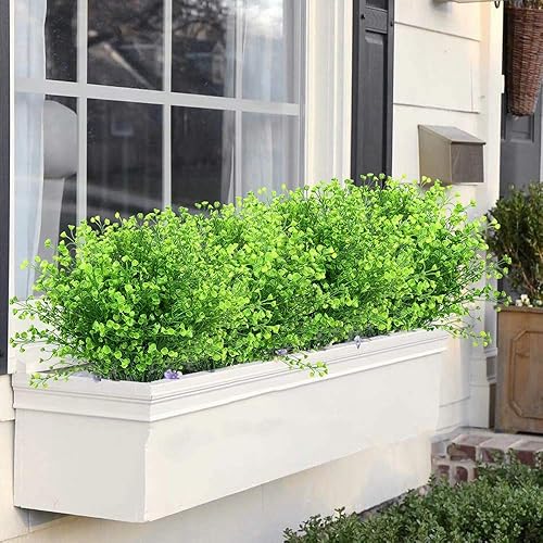 Miniatura 5 de PASYOU Plantas artificiales, flores de hierba falsas, vegetación de plástico, patio, pasillo, interior, exterior, hogar, jardín, balcón, fiesta,