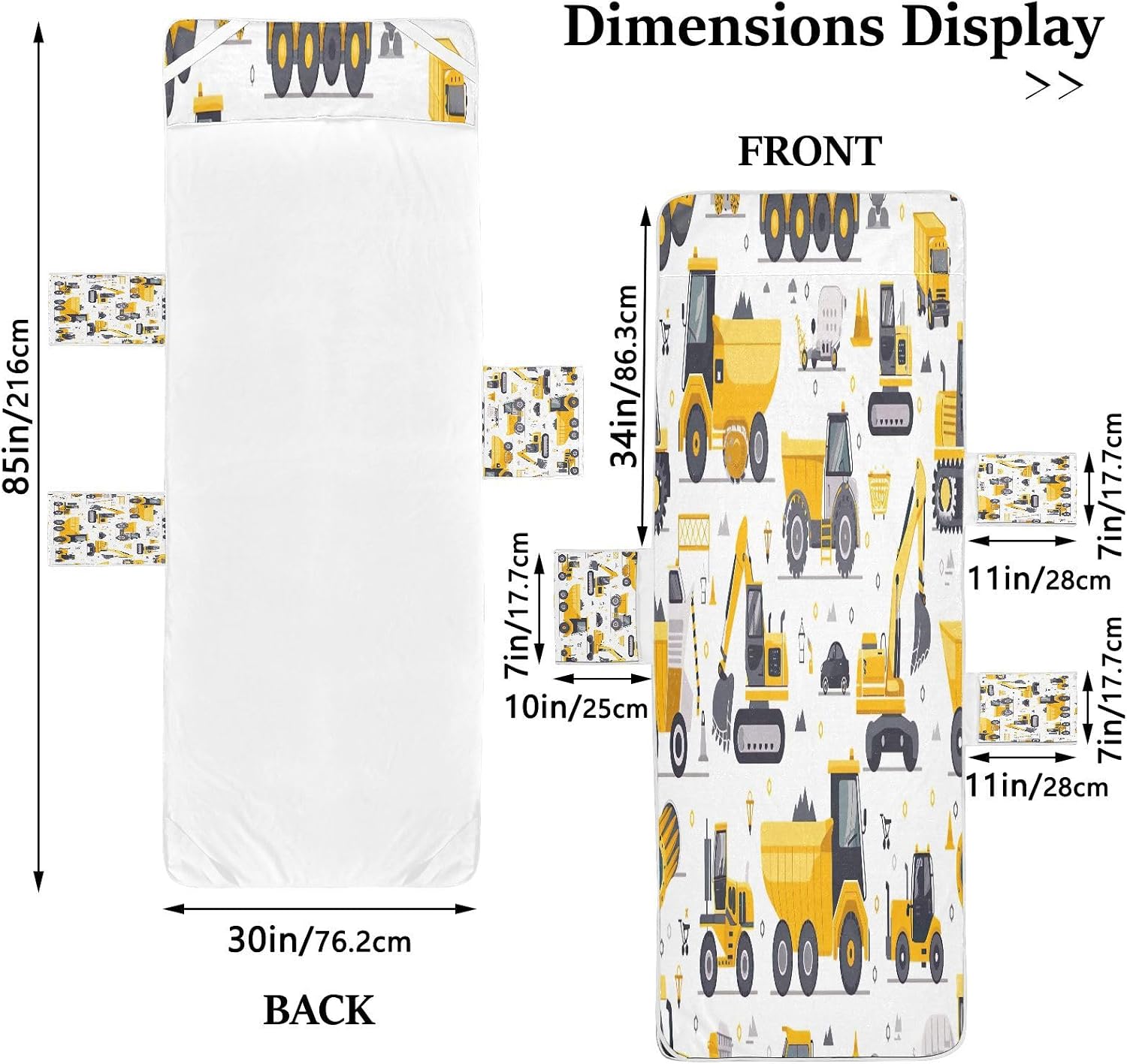 FRMG Cartoon Yellow Excavator Patio Chaise Lounge Covers Beach Chair Cover Beach Chair towel lounge chair towel cover A0900418a