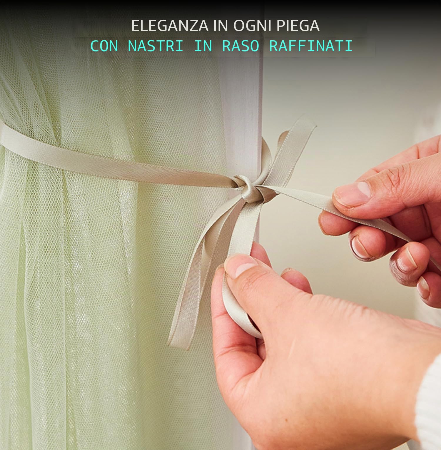 ALAVYA HOME® Set di 4 decorazioni per letto di casa, con 2 baldacchini, 1 bandierine, lunghezza 300 cm, per lettino, cameretta dei bambini, bandierine, 100% cotone biologico, 150 x 350 cm, con catena