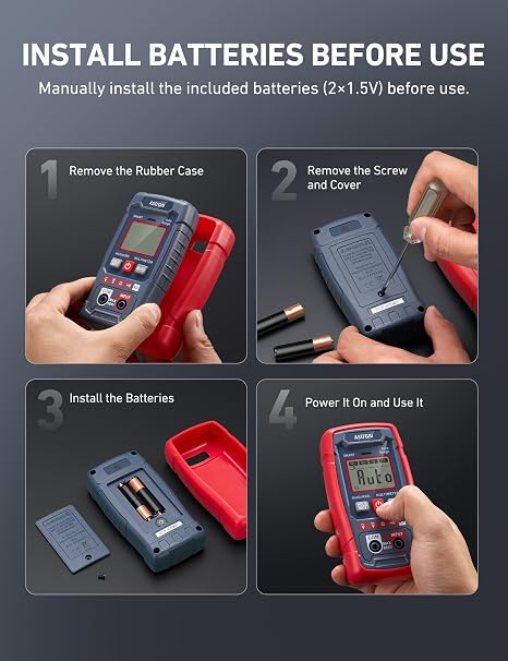 AstroAI Multimeter Tester 4000 Counts, Smart Auto-Sensing AC/DC Voltage, Resistance, Continuity, NCV, Backlit Display & Flashlight, Pocket-Sized - Ideal for Auto & Home Troubleshooting