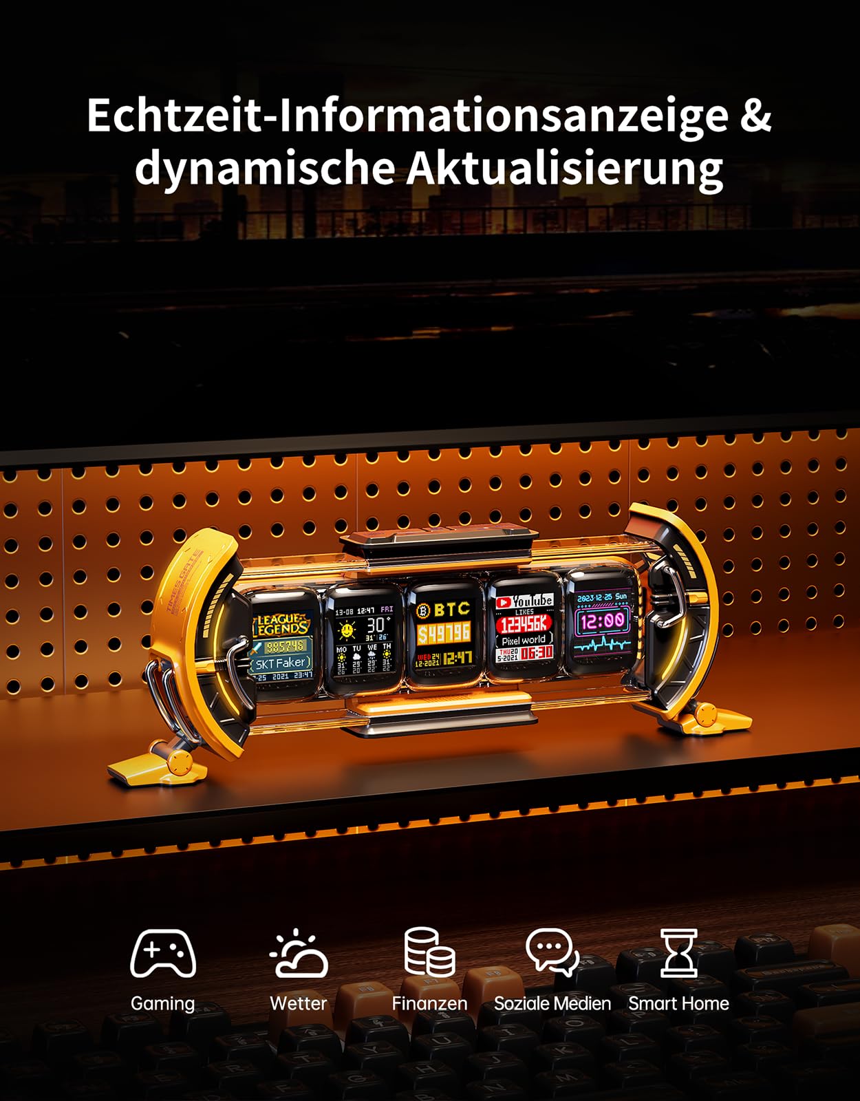Divoom Times Gate Cyfrowy Zegar Gamingowy RGB LED Smart APP WLAN