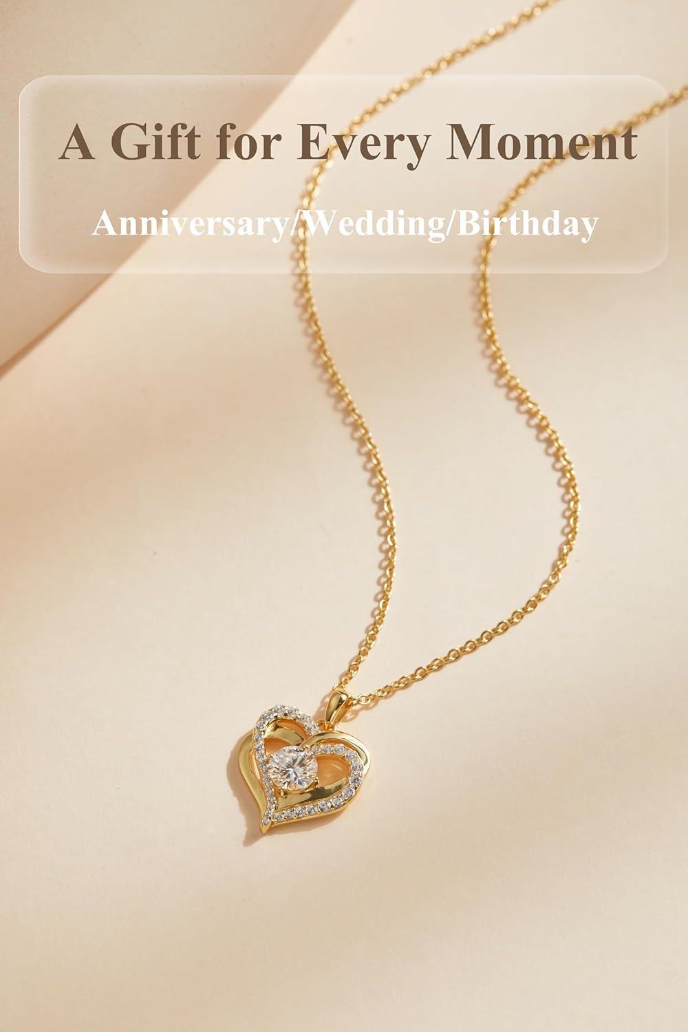 Moissanite Heart Necklace for Women Moissanite Pendent for Her S925 Dainty Love Pendant Anniversary Birthday Gifts for Women Jewelry Presents for Wife Mom Her - Image 7