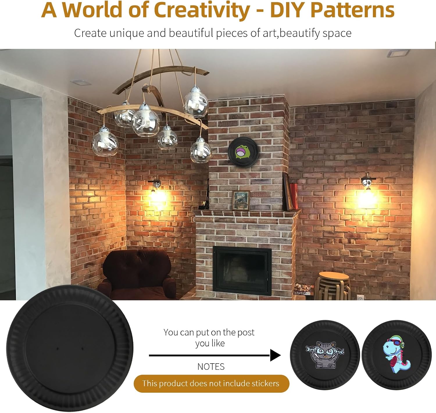 6719900 Adjustable Flue Chimney Stopper Cover Cap fits 4" - 8" Furnace Tube Flue Opening, BM0026 Steel Replacement Stove Pipe Flue Hole Cover, BM0353 Wall Decor Covers The Flue - Black