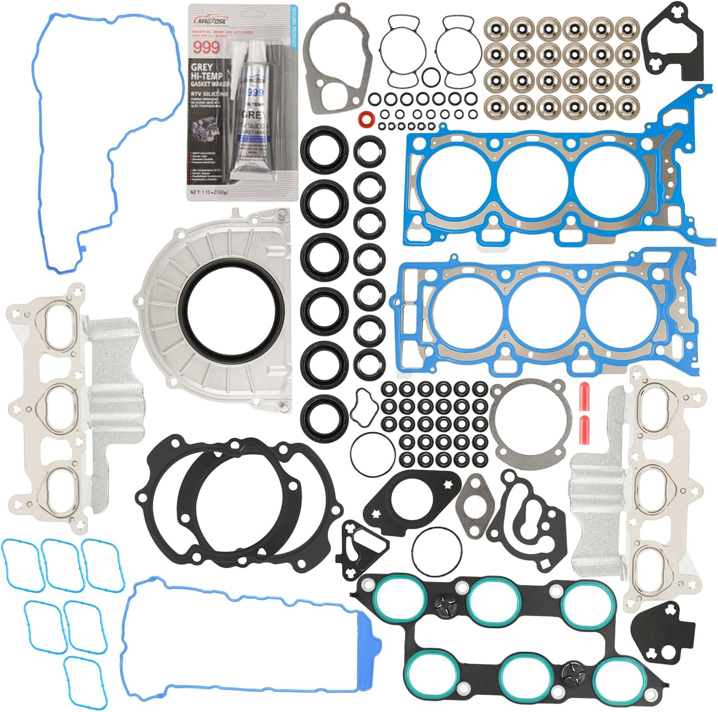 SIZZER 37Pcs Engine Cylinder Head Gasket Kit for 09-16 Traverse/Enclave/Acadia 3.6L V6,09-10 Outlook 3.6L V6 Replace# HS26376PT-5/CS26376-1