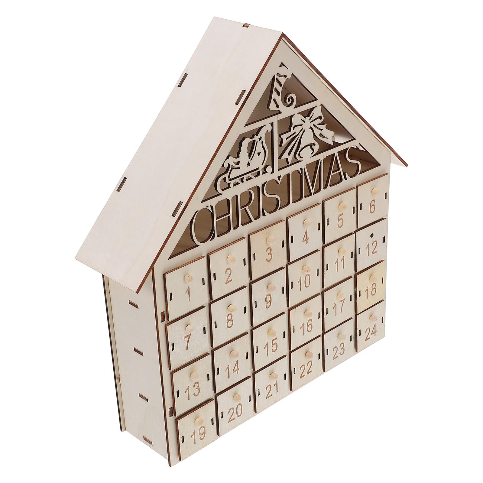 Rustikaler Holz-adventskalender mit Füllbaren Schubladen Beleuchtetes Weihnachtsdorf mit Warmen Led-lichtern Sicher für Festliche Weihnachtsdeko für Zuhause und Weihnachtszeit