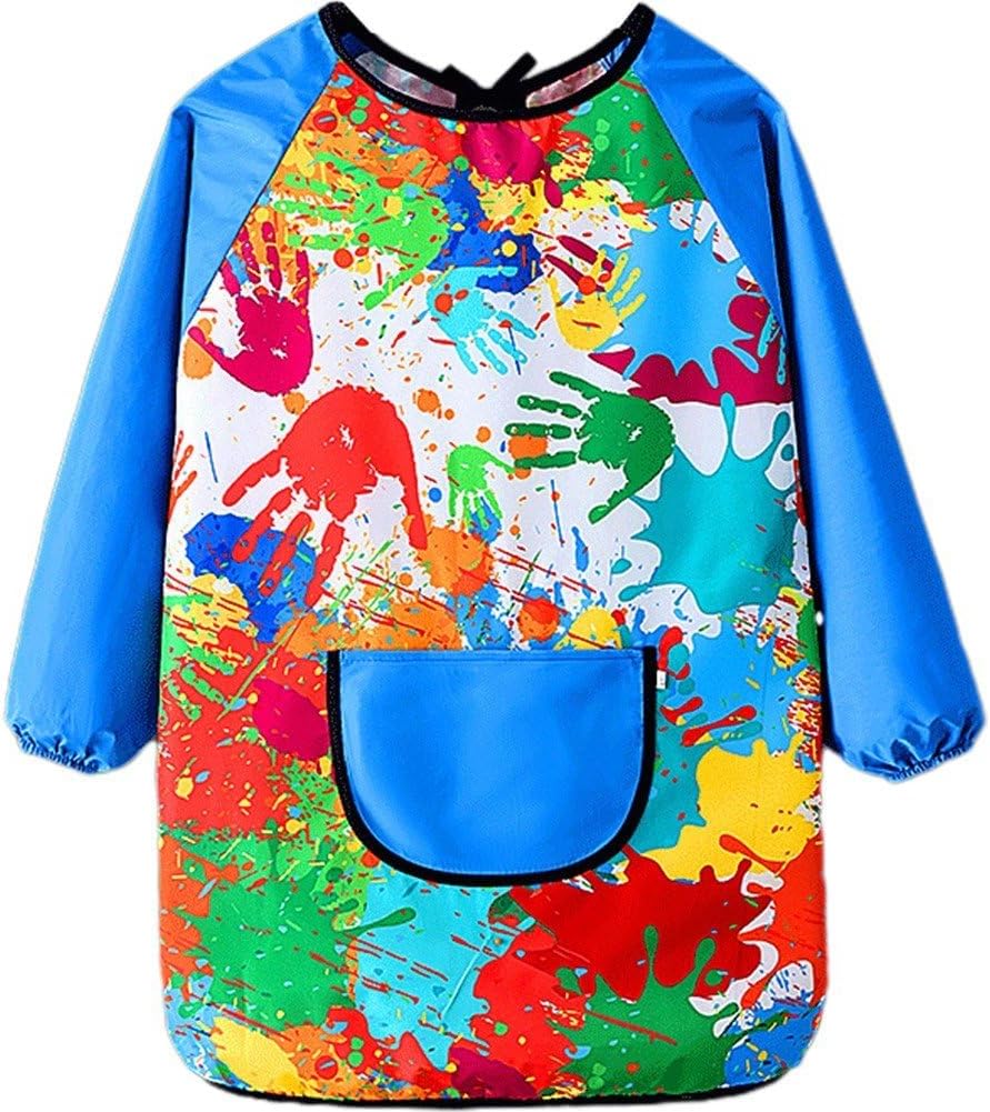 Kids Painting Apron Long Sleeve Apron Baby Eating Bib Artist Drawing Supplies for Children Painting Cooking Crafts Clay