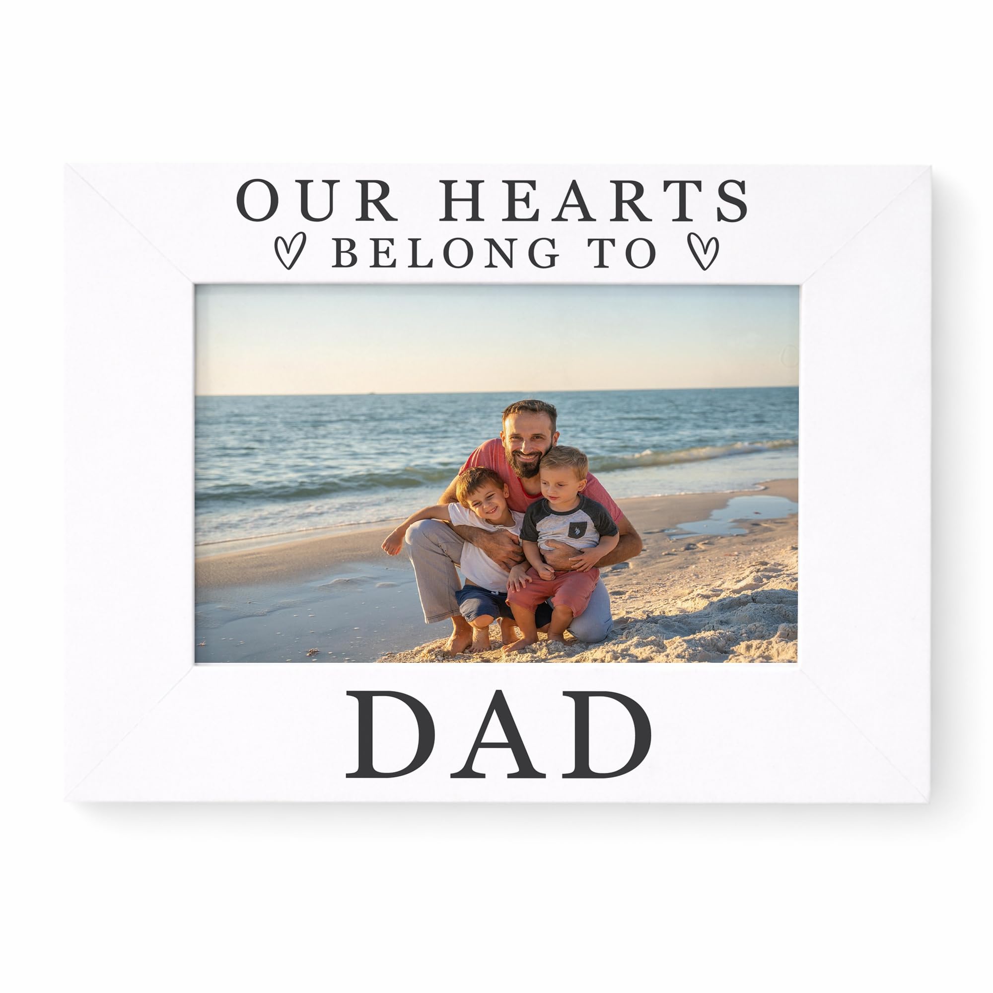 RED OCEAN Gift For Dad - Hearts Belong To Dad Photo Frame - Dad Gift Idea - Birthday Present for Dad - Fathers Day - Dad Birthday - From Daughter Son
