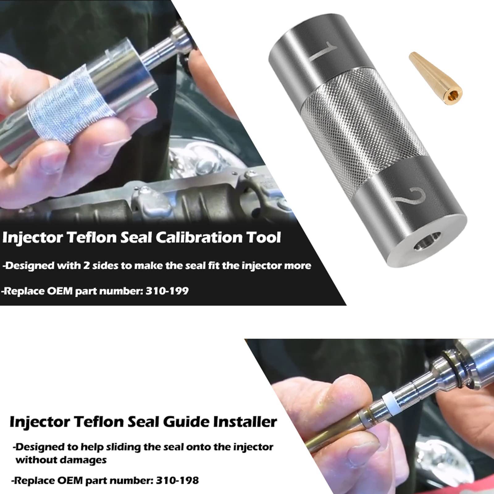 310-198 310-199 Outils d'installation de joint d'injecteur, convient aux moteurs Jaguar 3.0L et 5.0L, remplace les joints d'injecteur en téflon