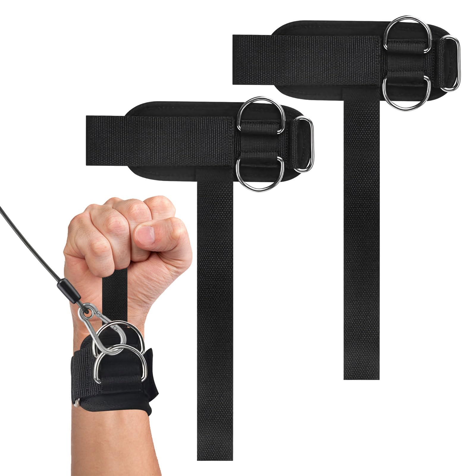 2Pcs Wrist Wraps Weightlifting,Lifting Straps with D Ring,Wrist Straps Weightlifting,Weight Lifting Support Straps,for Bodybuilding Weightlifting Deadlifting