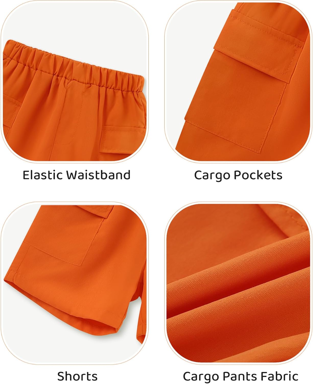 Toddler Baby Boy Summer Clothes Short Sleeve T-Shirt Tops and Elastic Cargo Shorts with Pockets for 18M-6 Years - Image 6