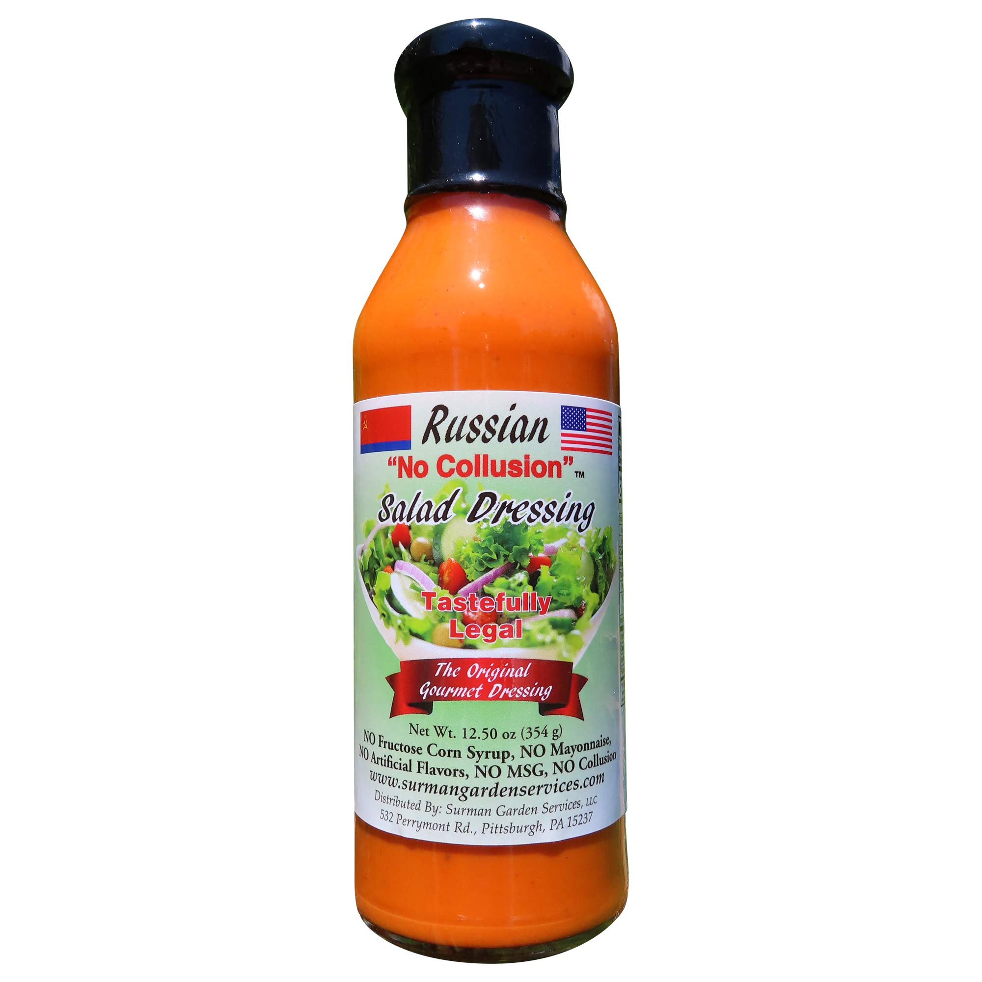 Surman Garden Gourmet “No Collusion” Russian Salad Dressing and Topping – Also Use for Reubens and as a Sandwich Spread, Dip, and Marinade - 12.5 ounce bottle