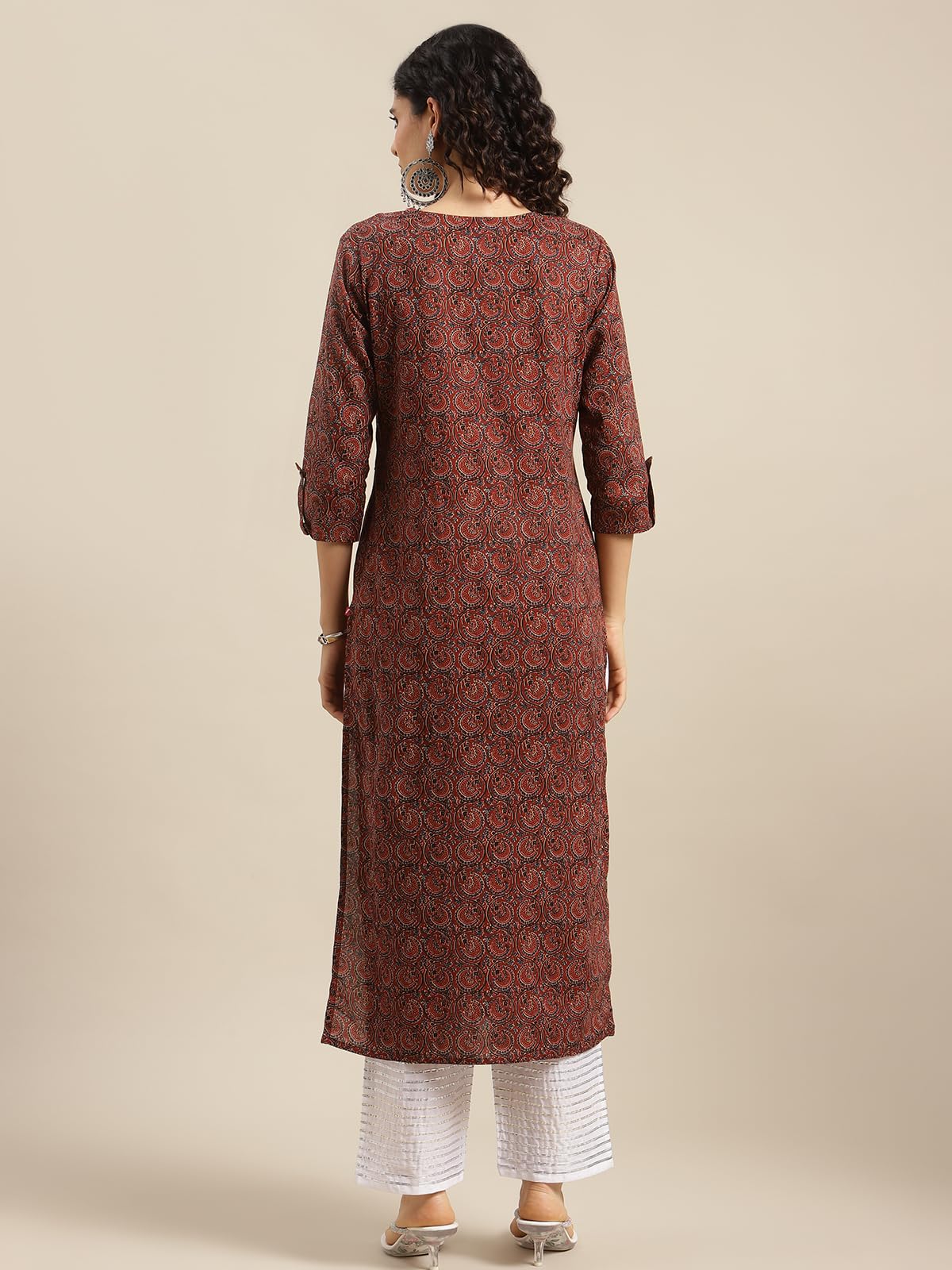 Varanga Women's Cotton Kurta  Soft, Comfortable, And Stylish Ethnic Wear For Everyday Casual And Semi-Formal Occasions Maroon