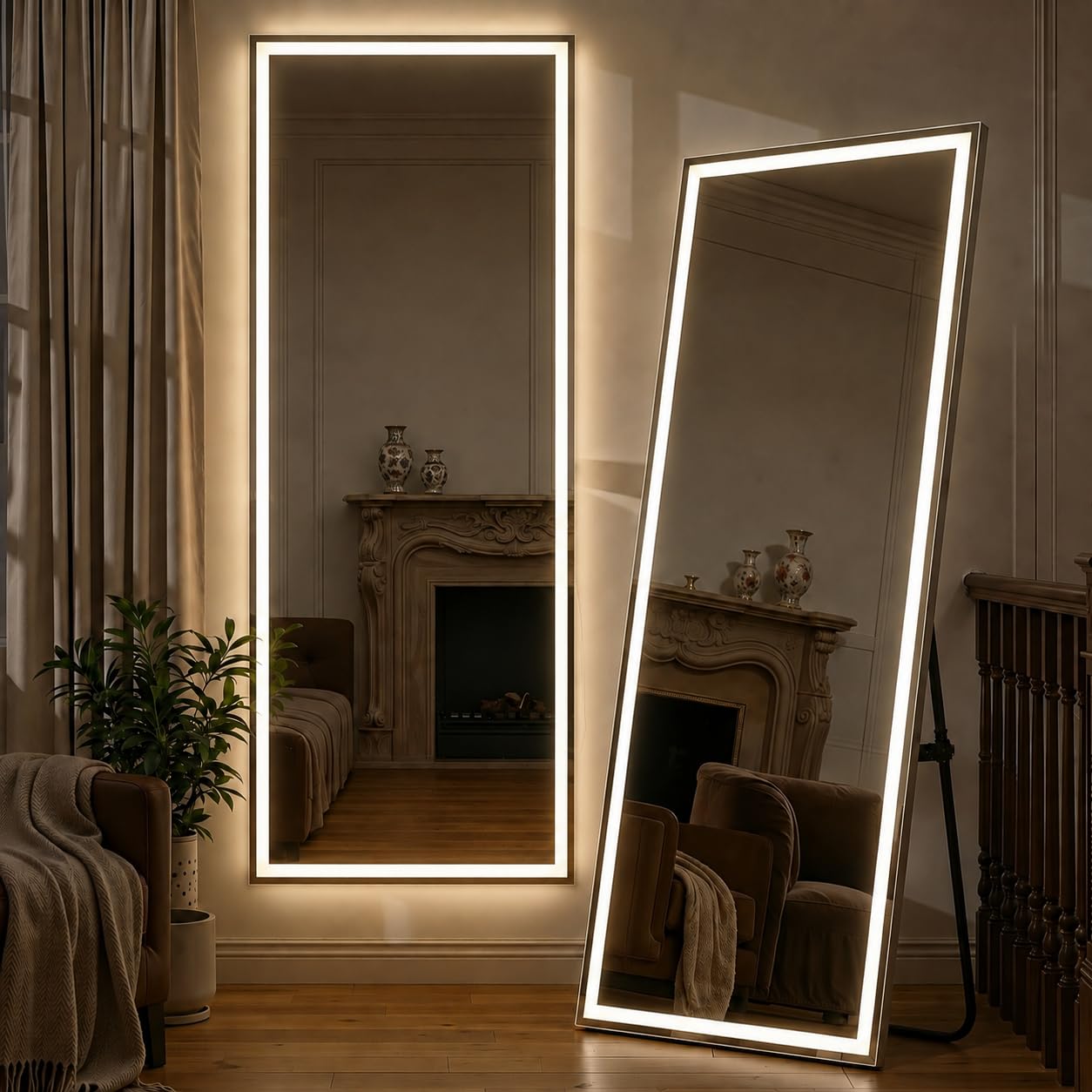 Simple Deluxe 71'x26' LED Floor Mirror