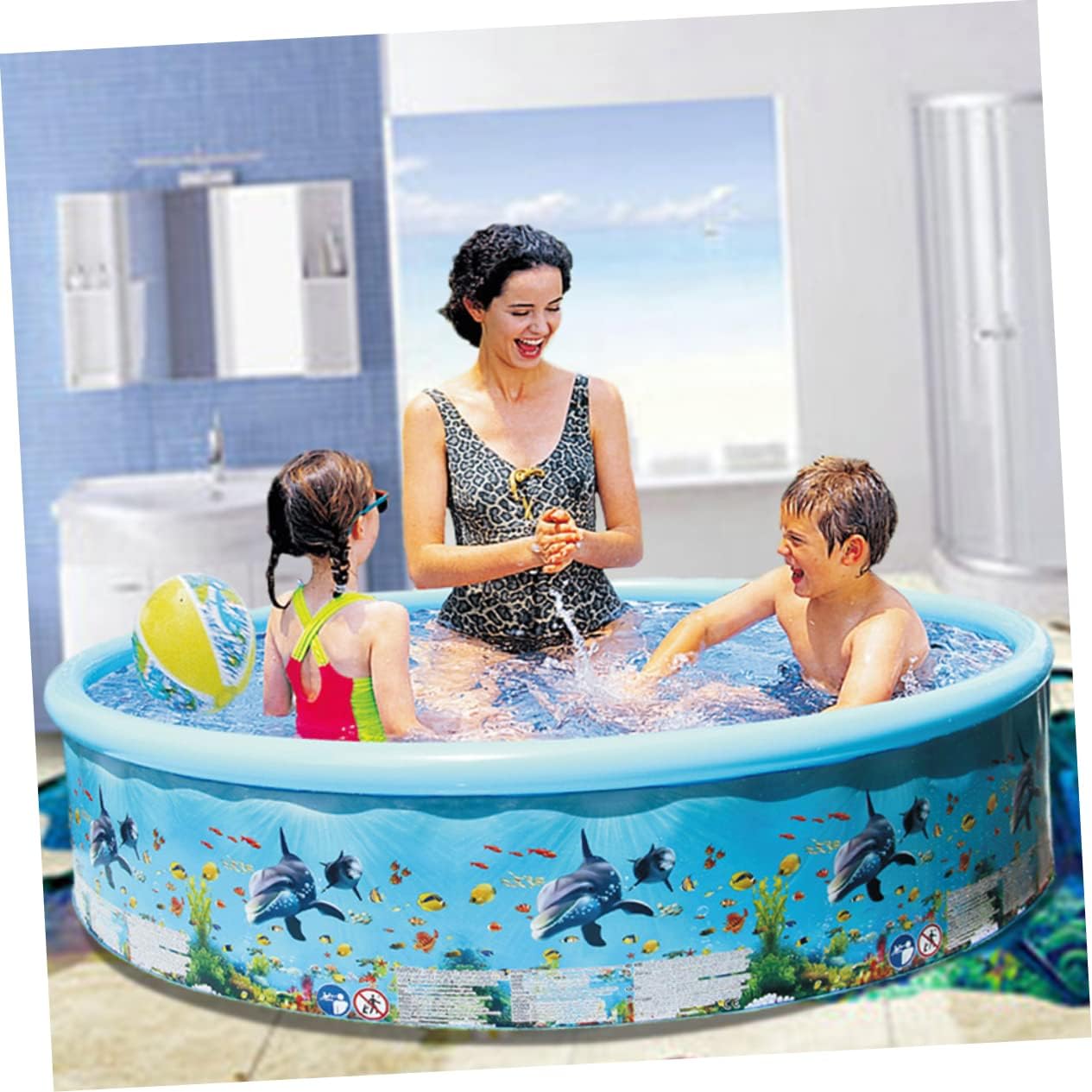 1pc Boys and Girls Outdoor Water Playing Pool Colorful Cartoon Design for Fun and Parent-boy Girl Interaction