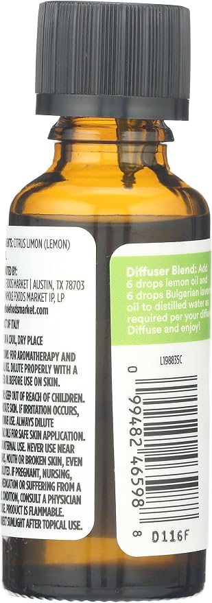 Aceite Esencial 100% Limón 1 oz Whole Foods Market miniatura 2