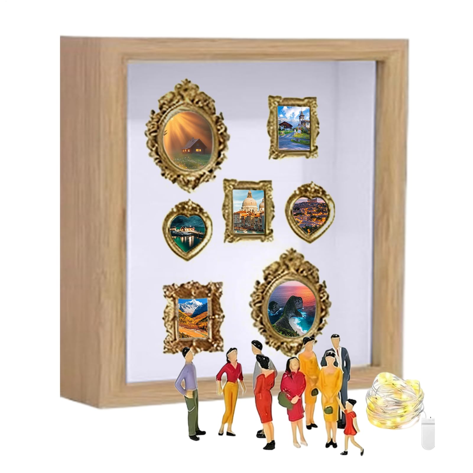 Marco de silueta de museo de memoria familiar con fondo profundo