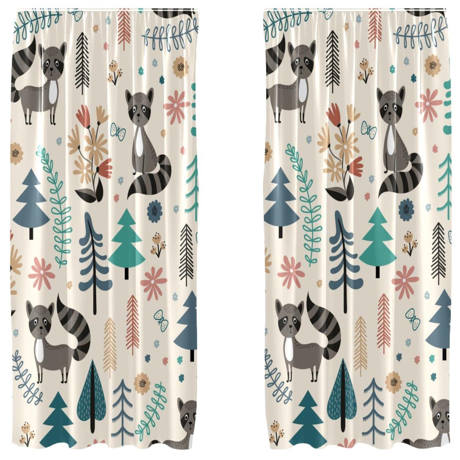 Rideaux animaux forêt vintage pour chambre à coucher créant un cocon de douceur au salon